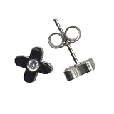 Steel Stud 4 Point Flower Earrings