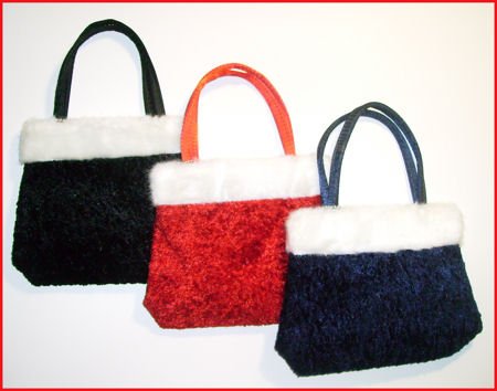 Buy Girls Purses – Holiday Accessories – Crushed Velvet Fur Trimmed Santa Purse – Girl’s Purses – Kids Purses