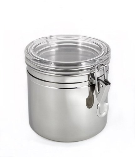 Small Brilliant Air-Tight Stainless Steel Canister - Great for Kitchen & Food Storage