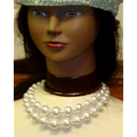 Click here to buy Fresh Water Two Strand White Pearl Short Chain Necklace and Earrings for Women and Teens by Gita.