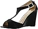 Bella Marie Soho-13 Womens Buckle T-Strap Shinny Glitters Peep Toe Wedge Sandal