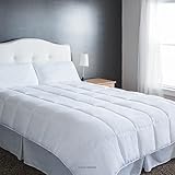 LINENSPA All-Season White Goose Down Alternative Quilted Comforter with Corner Duvet Tabs - Oversized Queen