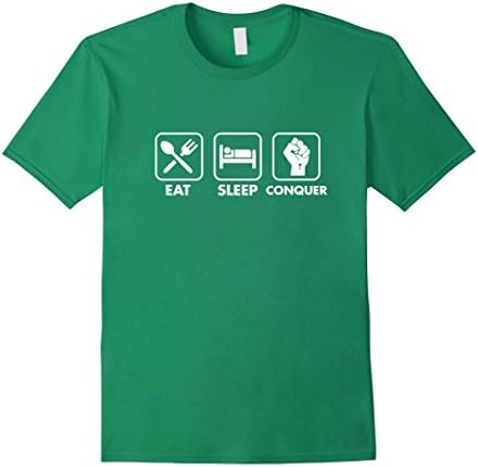 Men's Eat Sleep Conquer Repeat T-Shirt Medium Kelly Green