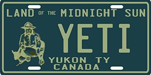 Bigfoot YETI Sasquatch metal Yukon Territory 1950's Canadian License Plate