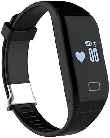 Fitness Tracker Heart Rate Smartband Waterproof for Andoid iOS, Pedometer Calorie Burning Sleeping Monitor Calls &amp; Message Reminder Bluetooth Notification (Black)