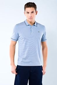 Short Sleeve Fine Stripe Jersey Polo With Tipping