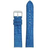 Watch Band Crocodile Grain Blue Padded Strap 26 millimeter