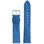 Watch Band Crocodile Grain Blue Padded Strap 24 millimeter