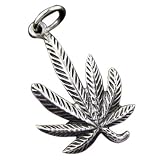 925 Silver Marijuana Pendant Upwards Hawaiian Jewelry