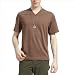 DOUBLJU Mens Casual Short Sleeve Basic V-neck T-shirt(DJ22)-BROWN-Asian XL