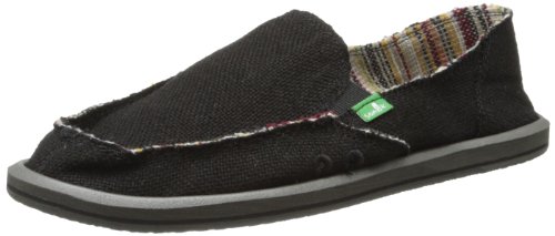 Sanuk Women's Donna Hemp Flat,Black,6 M US