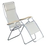 Faulkner XL Recliner Taupe Mesh with Wood Arms