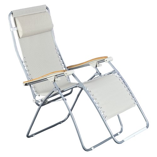 Faulkner XL Recliner Taupe Mesh with Wood Arms