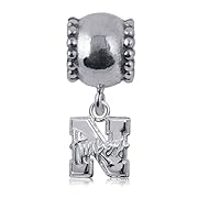 NCAA Sterling Silver Nebraska Huskers Daisy Charm Bead