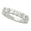 14K White Gold Diamond Five-Stone Anniversary Ring - 1.00 Ct.