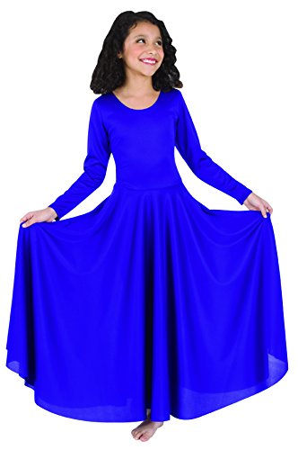 Body Wrappers 0588 Girls Praise Loose Fit Long Sleeve Dance Dress