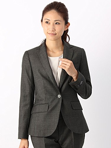 (ユニバーサルランゲージ) SUPER130'sウール グレンチェック柄ジャケット/Fabric by REDA/ チャコールグレー×ボルドー