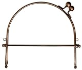Lacis 6-Inch Metal Purse Frame with Ball Clasp and Loops, Antique Silver