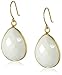 Amazon Collection Gold-Plated Sterling Silver Faceted Gemstone Teardrop Earrings
