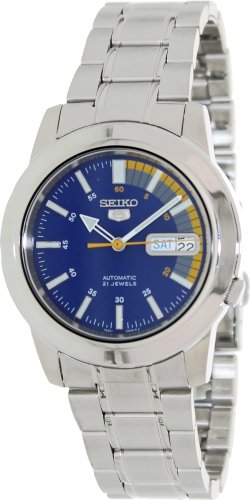 Seiko Men's SNKK27 Seiko 5 Automatic Blue Dial Stainless-Steel Bracelet Watch Seiko Men's SNKK27 Seiko 5 Automatic Blue Dial Stainless-Steel Bracelet Watch