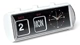 Retro 60s Flip Alarm Clock & Calendar - White