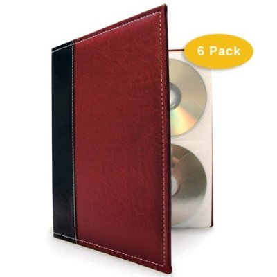 Bellagio Italia CD/DVD Storage Binders (6 Pack Burgundy)