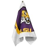 LSU Tigers White-Purple Printed Team Logo Golf Towel