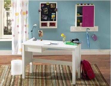 Contemporary Style Pure White Finish Student desk
