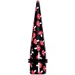 9/16" Black Red Mushroom Acrylic Ear Taper