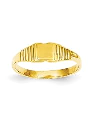 14k Childs Polished and Satin Ring - Size 4 - JewelryWeb