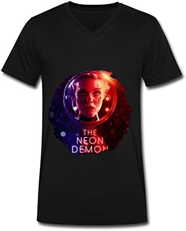 Black V Neck T Shirt For Men 2016 Thriller Movie The Neon Demon Poster