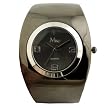 New Women's Alloy Metal Gunmetal Oversized Bangle Watch