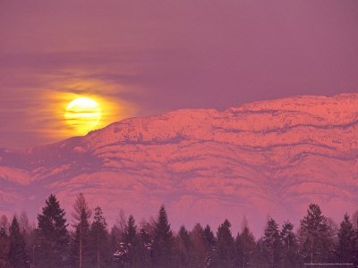 Moonrise over Teakettle Mountain, Columbia Falls, Montana