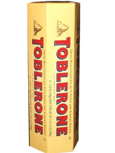 Toblerone Swiss Milk Chocolate with Honey and Almond Nougat, 3.52-Ounce Bars (Pack of 20)