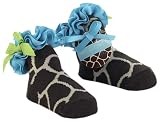 Mud Pie Wild Child Giraffe Socks, Brown/White/Green/Blue, 0-12 Months