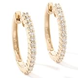 14K White or Yellow Gold 1.01ct Diamond Oval Hoop Earrings