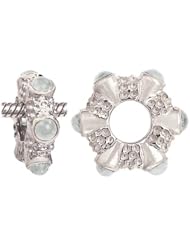 Storywheel® Cab White Topaz Ring Bead / Charm in 925 Sterling Silver