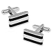 Men's Black Truss Cufflink by Enrico Pardini in Silver Metal