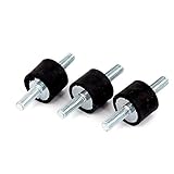 uxcell ラバーマウント　振動　アイソレータマウント　ブラック　M6 x 17mm　3個