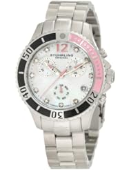 Stuhrling Original Womens 162CR.11217 Nautical Regatta Mother of Pearl and Diamond Pink Watch