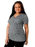Motherhood Maternity: Plus Size Short Sleeve Deep V-neck Empire Waist Maternity Tunic
