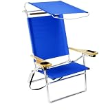 Deluxe 4 position Aluminum Beach Chair w/ Canopy Blue