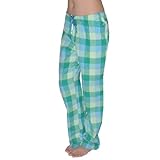 Womens Adonna Comfortable Fall / Winter Plaid Cotton Sleepwear / Pajama Pants - Green & Blue