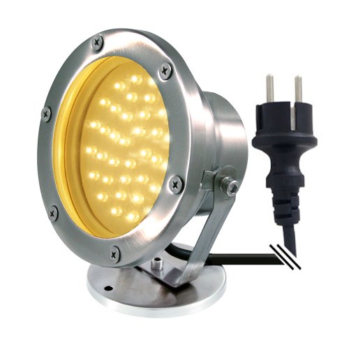 Aufbau-Strahler, outdoor, silbern, 40 LEDs