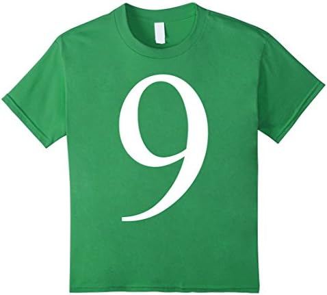 Kids Number 9 Nine 9th Birthday Times Roman T-Shirt 8 Grass