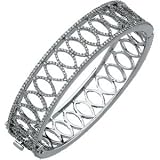 14K White Gold Diamond Bangle Bracelet