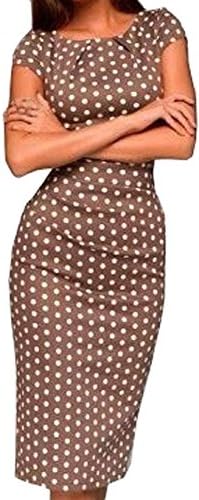 CANDAY Women's Sleeveless Polka Dot Hip Package Pencil Dress