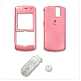 Rim BlackBerry Pearl 8100 PDA Smart Phone Solid Pink Snap-On Crystal Case Cover with Removable Ratcheting Belt Clip