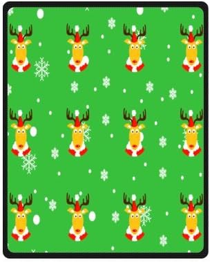 Reindeer Fleece Plush Blanket 40" x 50" (Small) Unique Design