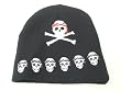 Black Beanie Embroidered Renegade Skull Crossbones Design, Yo Ho Yo Ho Skull Beanie
